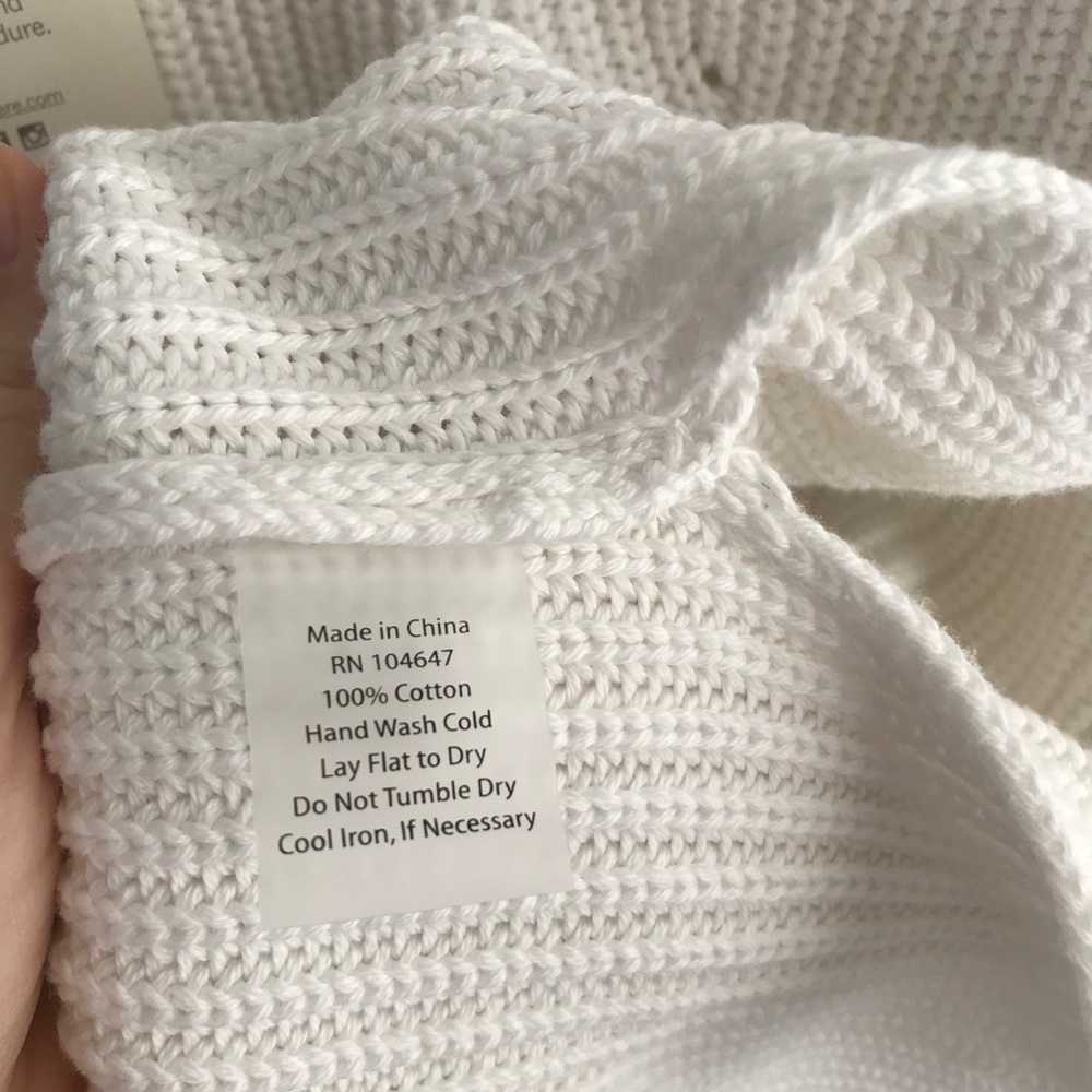 NWT Kinross White Cotton Vee V-Neck Sweater Top M - Picture 6 of 6